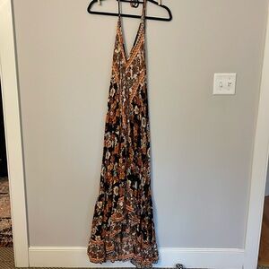 Orange and black floral summer dress - worn once